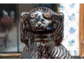Pair Of Victorian Staffordshire Black Glazed Spaniels