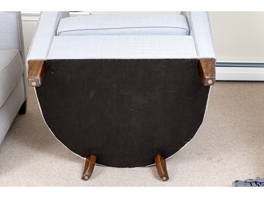 Fabulous Pair Of Tub Back Upholstered Armchairs