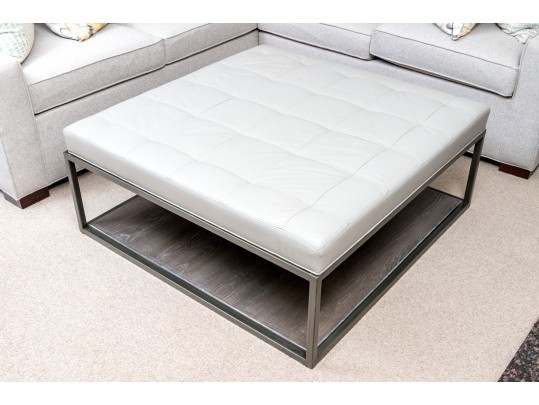 Fantastic Leather Upholstered Oversized Ottoman With A Zodax 