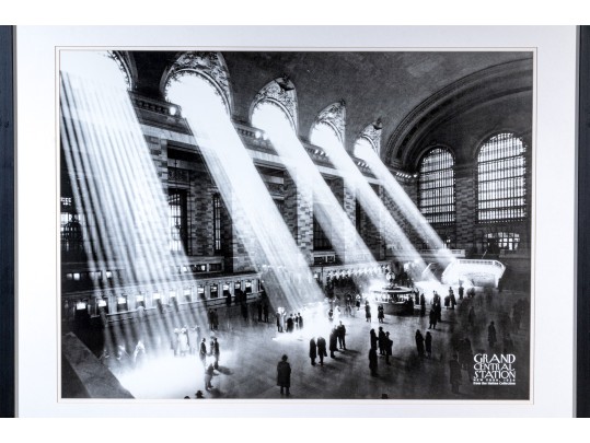 Iconic Photographic Reproduction Print Depicting Sunbeams Through Grand Central Station