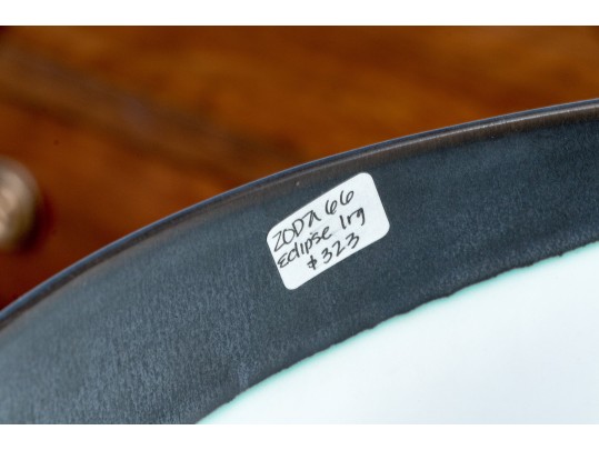 Contemporary Zodax Tasso White Eclipse Vase With Black Rim (Retail $323)