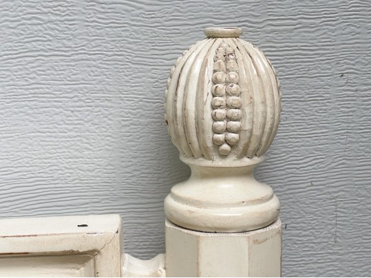 Handsome French Country Caned And Painted King Bedstead