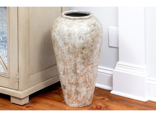 Decorative Antiqued Finished Mediterranean Style Ceramic Olive Storage Floor Vase