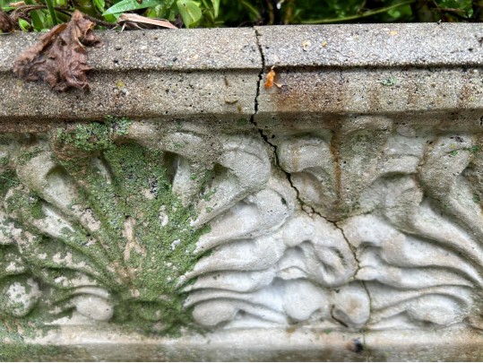 Vintage Pair Of Rectangular Cast Concrete Garden Planter Boxes