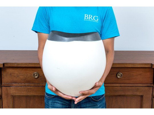 Contemporary Zodax Tasso White Eclipse Vase With Black Rim (Retail $323)