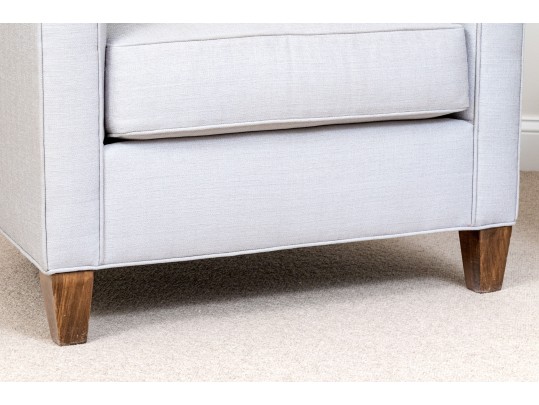 Fabulous Pair Of Tub Back Upholstered Armchairs