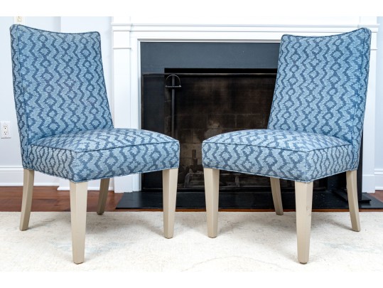 Handsome Pair Of Custom Upholstered Side Chairs