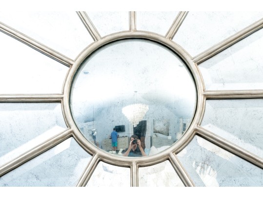 Stylish Oversized Spider Web Form Segmented Mirror