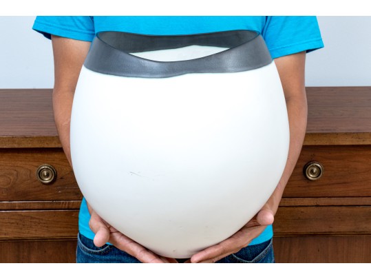 Contemporary Zodax Tasso White Eclipse Vase With Black Rim (Retail $323)