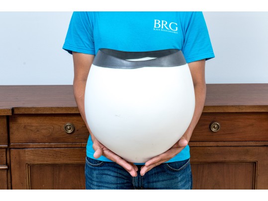 Contemporary Zodax Tasso White Eclipse Vase With Black Rim (Retail $323)