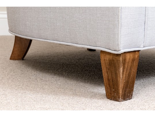 Fabulous Pair Of Tub Back Upholstered Armchairs