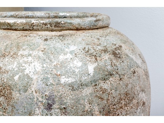 Decorative Antiqued Finished Mediterranean Style Ceramic Olive Storage Floor Vase