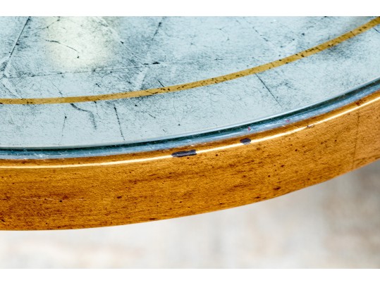 Jonathan Charles Eglomise And Gilded Iron Lamp Round Table