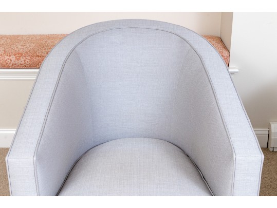 Fabulous Pair Of Tub Back Upholstered Armchairs