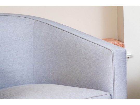 Fabulous Pair Of Tub Back Upholstered Armchairs