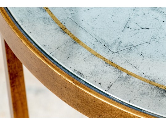 Jonathan Charles Eglomise And Gilded Iron Lamp Round Table