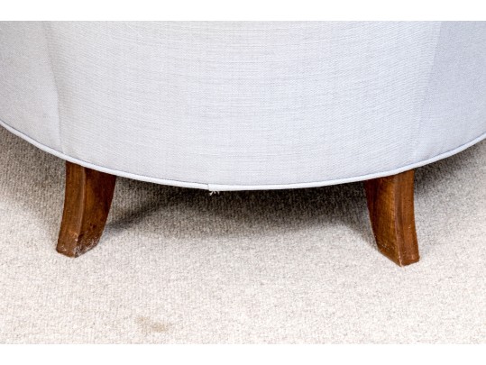 Fabulous Pair Of Tub Back Upholstered Armchairs