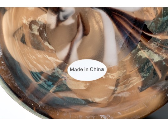 Two Decorative Glass Slender Baluster Vases