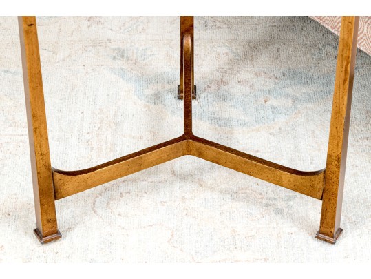 Jonathan Charles Eglomise And Gilded Iron Lamp Round Table