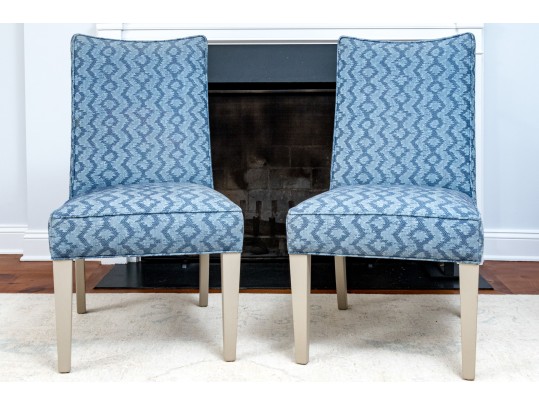 Handsome Pair Of Custom Upholstered Side Chairs