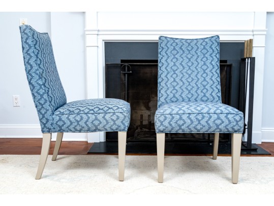 Handsome Pair Of Custom Upholstered Side Chairs
