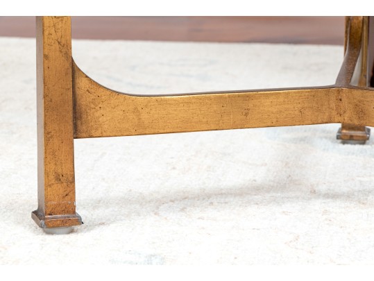 Jonathan Charles Eglomise And Gilded Iron Lamp Round Table