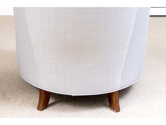 Fabulous Pair Of Tub Back Upholstered Armchairs