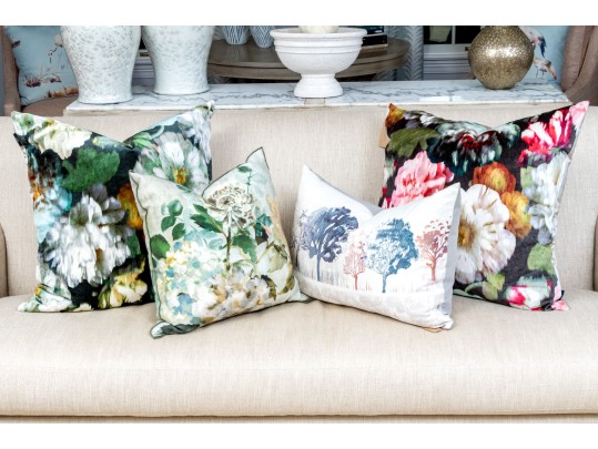 Four Decorative Accent Pillows