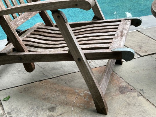 Barlow Lyrie Pair Of Adjustable Teak Chairs With Plantation Teak Table 