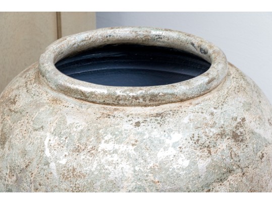 Decorative Antiqued Finished Mediterranean Style Ceramic Olive Storage Floor Vase