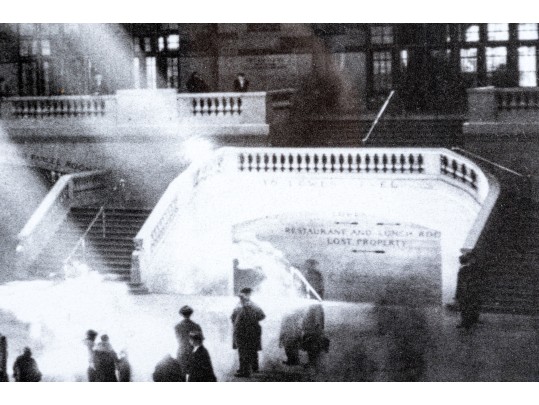 Iconic Photographic Reproduction Print Depicting Sunbeams Through Grand Central Station