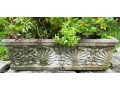 Vintage Pair Of Rectangular Cast Concrete Garden Planter Boxes
