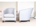 Fabulous Pair Of Tub Back Upholstered Armchairs
