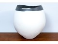 Contemporary Zodax Tasso White Eclipse Vase With Black Rim (Retail $323)