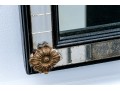 Hall Mirror Within Ebonized And Mirror Mosaic Tiled Frame Sunburst Apliques