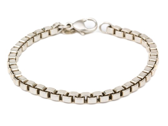 Tiffany & Co. Sterling Silver Chunky Box Link Style Bracelet