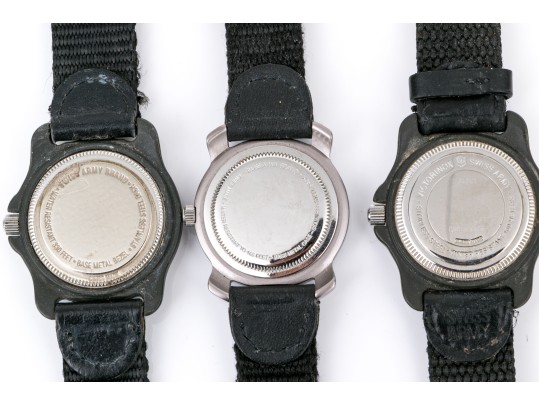Swiss Army Collection Of Three 30mm And 32mm Quartz Strap Watches