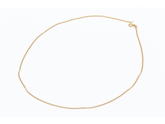 14k Yellow,  Gold Classic Curb Style Chain, 15 7/8