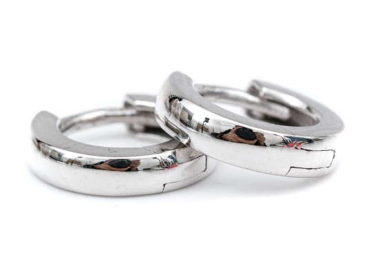 14k White Gold Lovely Small Simple Hoop Earrings