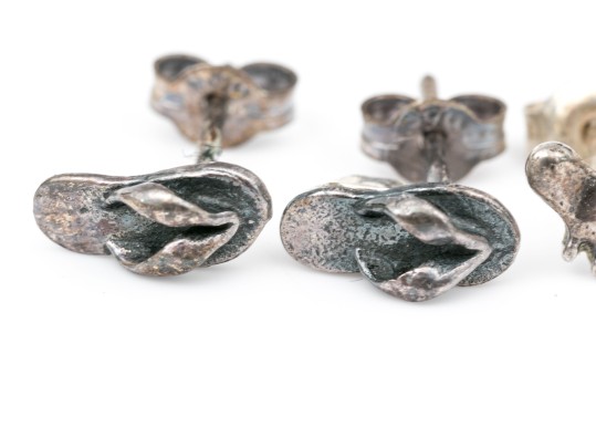 Sterling Silver Assortment Of Diminutive Stud Earrings