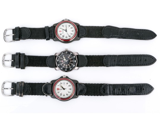 Swiss Army Collection Of Three 30mm And 32mm Quartz Strap Watches
