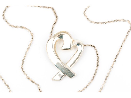 Tiffany & Co. Sterling Paloma Picasso Open Heart Ribbon Necklace, 18