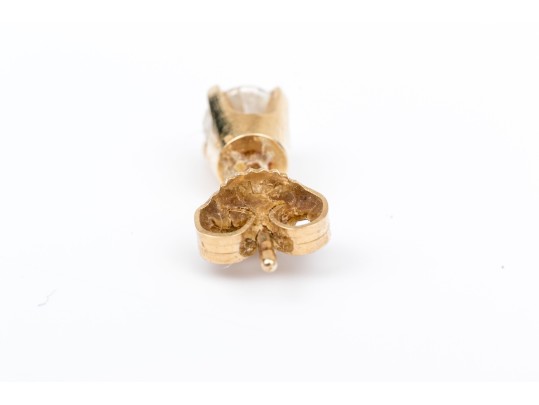 10k Yellow Gold Classic Diamond Stud Earrings, App. 0.41 TCW