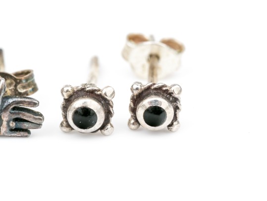 Sterling Silver Assortment Of Diminutive Stud Earrings