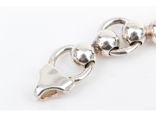 Sterling Silver Pair Of Open Link Patterned Bracelets