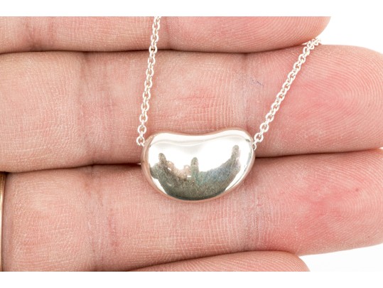 Tiffany & Co. Sterling Silver Elsa Peretti Large Bean Motif Necklace