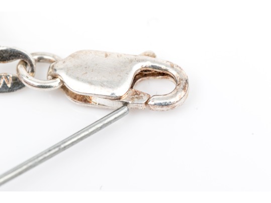 Sterling Silver Pair Of Open Link Patterned Bracelets