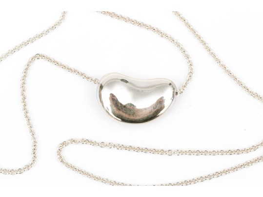 Tiffany & Co. Sterling Silver Elsa Peretti Large Bean Motif Necklace