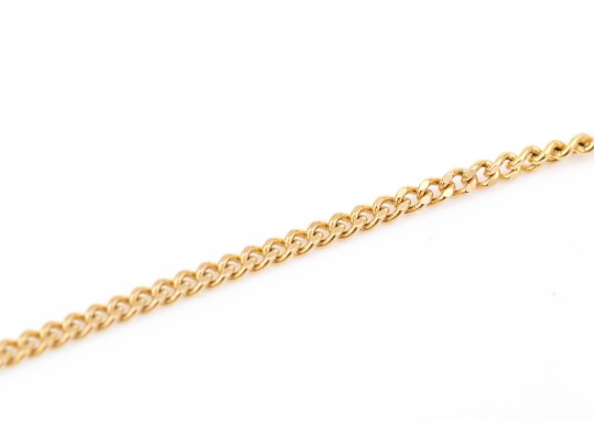 14k Yellow,  Gold Classic Curb Style Chain, 15 7/8
