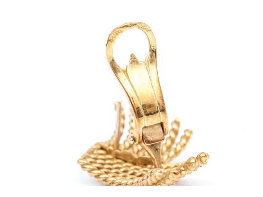 18k Yellow Gold Magnificent Folded Twisted Rope Earrings